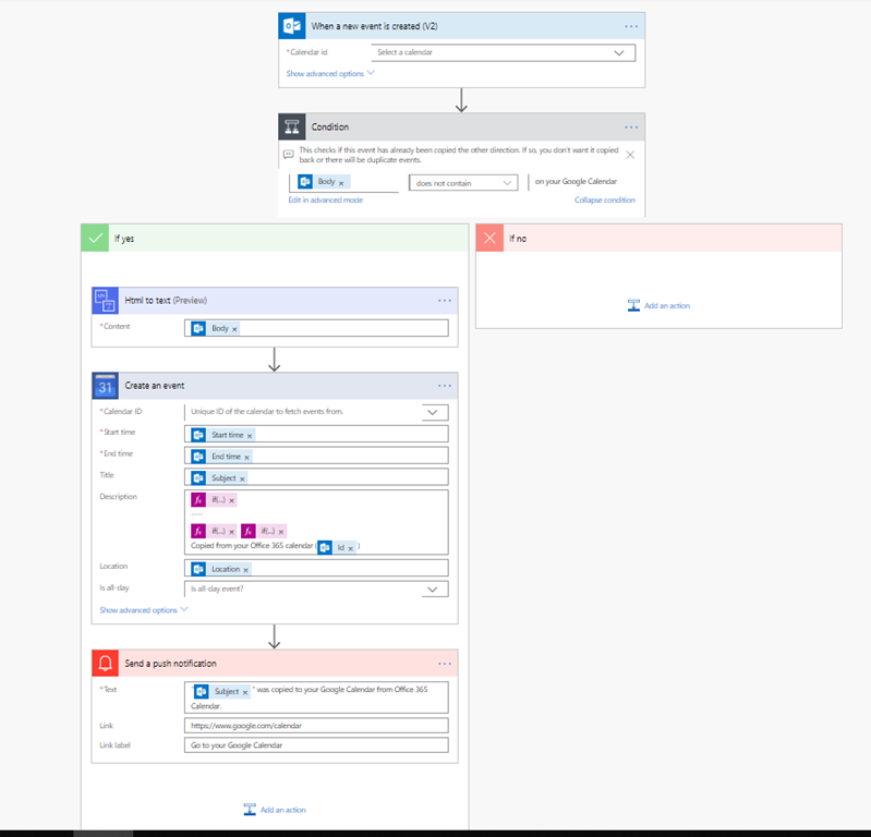 Push Your Outlook Calendar To Google Calendar With Microsoft Flow