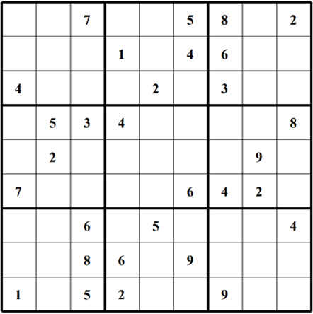 A nearly empty Sudoku puzzle